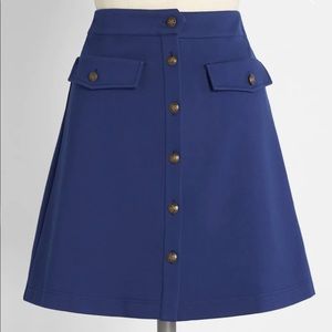 ModCloth Blue Ponte A Line Skirt NWT Blue